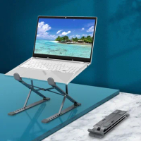 Portable Adjustable Laptop Stand Base Notebook Stand Support For Macbook Laptop Holder Computer Tablet Stand Laptop Table Stand