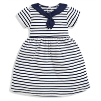 英國 JoJo Maman BeBe 超優質嬰幼兒/兒童100％純棉短袖洋裝_海洋水手(JJE5448)