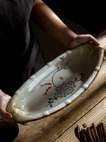 日式商用菜盤魚盤家用大號盤蒸魚盤子新款創意個性餐廳陶瓷盤餐具