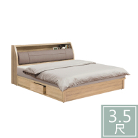 柏蒂家居-瑞莎3.5尺單人床組(床頭箱+抽屜床底/不含床墊)