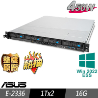 ASUS 華碩 RS300-E11 熱抽機架式伺服器 E-2336/16G/1TBx2/2022ESS
