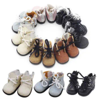 20cm Cotton Doll Shoes Clothes Accessories For 1/12 BJD Dolls Casual Wear Martin Boots Fashion PU Leather Shoes Doll Gift Toys