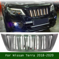 For Nissan Terra 2018-2020 Exterior Car Grills Accessories Front Racing Air Intake Grille With LED Light Grill Cover Fit