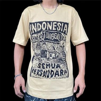 KAOS BHINEKA TUNGGAL IKA-Bright Street Artstore/cukil kayu wood caving/bahan katun lembut/kasual uni