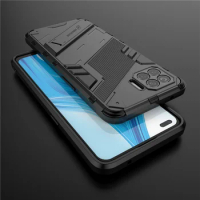 For Oppo A93 Case Shockproof Silicone TPU Bumper Holder Stand Armor Hard PC Back Cover For Oppo A93 Phone Case For Oppo A93 5G