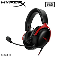 【現折$50 最高回饋3000點】HyperX Cloud III 電競耳麥 黑紅 727A9AA