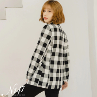 【N147】韓國透氣滑感格紋西裝外套《A1278》(韓國女裝)