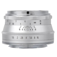 Agnicy 35mm F1.6 Silver Micro Single Lens Silver FX Bayonet suitable for Fuji Cameras Lens