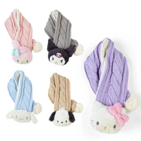 小禮堂 三麗鷗 兒童大頭造型針織短圍巾 (冬日特輯) Kitty 美樂蒂 酷洛米