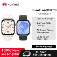 Huawei Watch Fit 3 Smartwatch 1.82'' AMOLED Display Ultra Slim Design Scientific Workout Coach Upgraded Health Management