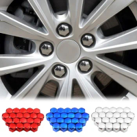 20Pcs Car Tire Nut Caps Anti-Rust Caps Protection Covers Electroplated Auto Wheel Tyre Hub Dustproof Screw Cover 17/19/21mm