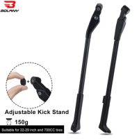 Bolany Bicycle Adjustable Kick Stands Aluminum Alloy Brace MTB 22-29inch Road Bike Side Rack Bike Holder Footrest Cycling Parts