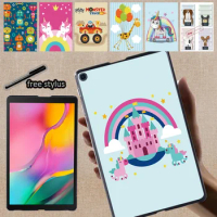 Tablet Case for Samsung Galaxy Tab S7 11/Tab S6 Lite 10.4/Tab S6 10.5/Tab S4 10.5/Tab S5e 10.5 Cartoon Pattern Back Shell Cover