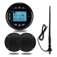 Waterproof Bluetooth Marine Stereo Digital Media Audio Receiver With MP3 Player Radio+ 4 Inch Marine Boat Motorcycle Speaker