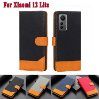 Book Stand PU Leather Case for Xiaomi 12 Lite чехол Phone Cases Flip Cover For Xiaomi12 Lite 12Lite 2203129G Wallet Fundas Coque