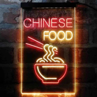 Custom Dual Color Neon Sign Chinese Noddle Chinese Food Shop LED Neon Light Decor Chinese Food Decor Wall Decor Hanging Light