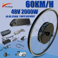 [EU US STOCK ]Ebike Conversion Kit with 24AH Battery 26" 700C Rear Wheel Electric Bike Conversion Kit Ebike 6/7 Speed Freewheel