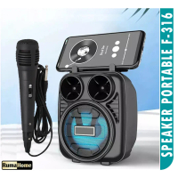"Speaker Bluetooth Portable Karaoke 3"" Free Microphone Fleco F-5009 / F-316 bergaransi"