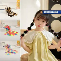 OEM SK-C1442 Ikat Rambut Donat Anak Isi 100PCS Warna Warni Free Toples / Kunciran Mini Ponytail Polo