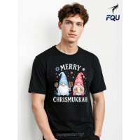 FQU Merry Chrismukkah Funny Gnomes Christmas And Hanukkah T-shirt Gothic Casual gifts for Men Classi