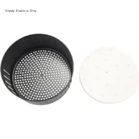 R9CD Baking Liners Metal Material Removable Inner Basket Suitable for Air Fryers