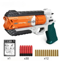 Revolver Pistol Toy Gun Firefox Space Blaster Manual Soft Bullet Handgun Launcher For Adults Kids Boys Birthday Gifts Moive Prop