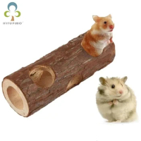 Hamster Natural Wooden Tunnels Tubes Bite-resistant Hideout Tunnel Molar Toy For Indoor Cats Dogs Accessories