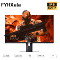 FYHXele 24/27inch 2K 165Hz Gaming Monitor 1ms Free-sync Support PS IPS Panel Desktop LCD Display Rotation Lift Stand Square Base