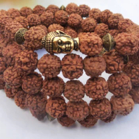 108 Mala Beads Rudraksha Bracelet Rudraksha Necklace Natural Bodhi Seed Yoga Prayer Bracelets Buddha Mala Beads Wrist Bracelet