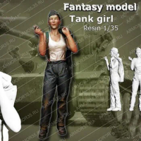 1/35 Scale Unpainted Resin Figure Tank Girl GK figure
