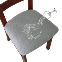 WaterProof Chair Seat Cover Dining Room Chair Covers Removable Washable Elastic Cushion Covers for Upholstered Dining Chair