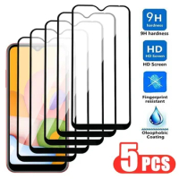 5Pcs Protective Glass For Samsung Galaxy A01 A11 A21 A31 A41 A51 A71 Tempered Glass Samsung M01 M11 M21 M31 M51 Screen Protector