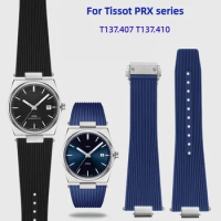 25x12mm For Tissot PRX T137.407 T137.410 Super player Fashion Rubber Watchband Quick release Silicone Watch Strap men's Bracelet