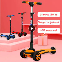 Scooter for Kids Double Wheel Scooter Folding Kick Scooter for Toddlers 2-18 Year with Adjustable Height Lightweight Scooter