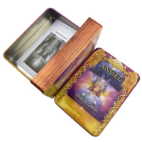 Metal Box Gilded Edition Golden Angel Oracle Cards Divination Deck With Paper Guidebook English Classical Tarot Board Games