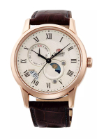 Orient Classic Sun &amp; Moon Brown Leather Analog Automatic Watch For Men Or-ra-ak0007s10b