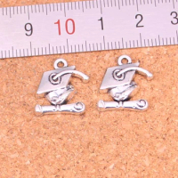20pcs Graduation Cap And Diploma Charms Metal Alloy DIY Necklace Pendant Making Findings Handmade Jewelry 17*16mm