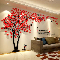 3D Acrylic Tree Wall Sticker Mirror Art DIY Mirror Wall Decals Living Room Sofa TV Background Wallpaper Home Decoration