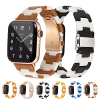 New Fashion Resin Strap for Apple Watch Band 44mm 40mm 38mm 42mm IWatch 6 5 4 3 2 Bracelet Sport Smart Watch Accessories Correa