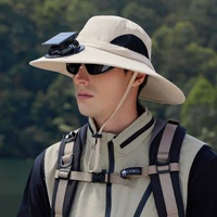 大簷太陽能風扇帽子百搭時尚風扇帽露營登山夏季速幹釣魚帽子