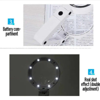 FOX Kaca Pembesar LED 2 in 1 Lup Magnifier Glass 5x 11x FS75RC Mikroskop Binokuler Anak Trinocular A