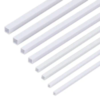 40pcs 4 Size ABS Plastic Square Tube 3/4/5/6mm White ABS Plastic Square Tube Hollow Square Bar Rods 