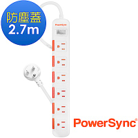 群加 PowerSync 一開六插防塵防雷擊延長線/2.7m(TPS316DN9027)