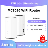 Original ZTE MC8020 WIFI6+ Router 5400Mbps Dual Band Mesh WiFi Wireless Extender With Sim Card Slot 5G 4G LTE Network Repeater
