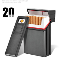 二十支裝男士菸盒 創意拆卸式充電打火機菸盒
