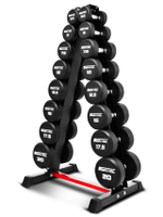ดัมเบล กลม หุ้มยาง IRONTEC 8 คู่ (2.5-20KG) พร้อมขาตั้ง