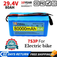 7S3P 24v 80000mah 18650 Li-ion Battery Pack W/ 29.4v 2A Charger Lithium Battery for Electric Bicycle EBIKE Moped Spare Batterie