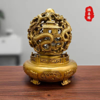 招財擺件 開運 純銅時來運轉擺件 扭轉乾坤九轉乾坤鼎九龍戲珠招財轉運工藝品祈福 全館免運