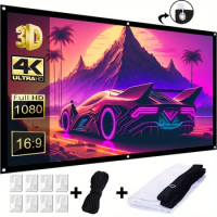 Projector screen Portable simple soft screen projector screen with 4K support, suitable for outdoor/office/home screens