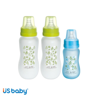 【US BABY 優生】真母感矽膠特護一般口徑玻璃奶瓶(2大1小)